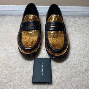 Dolce&Gabbana men sequin-embellished loafers Size7